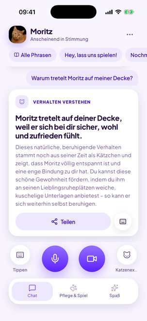 Antworten auf Fragen zu Verhalten und Pflege
