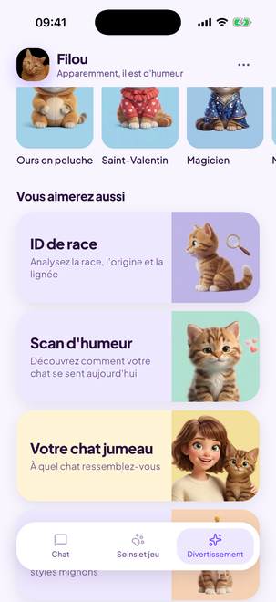 ID de race, Scan d'humeur et Chat jumeau